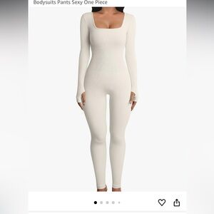 Cream Long Sleeve Jumpsuit